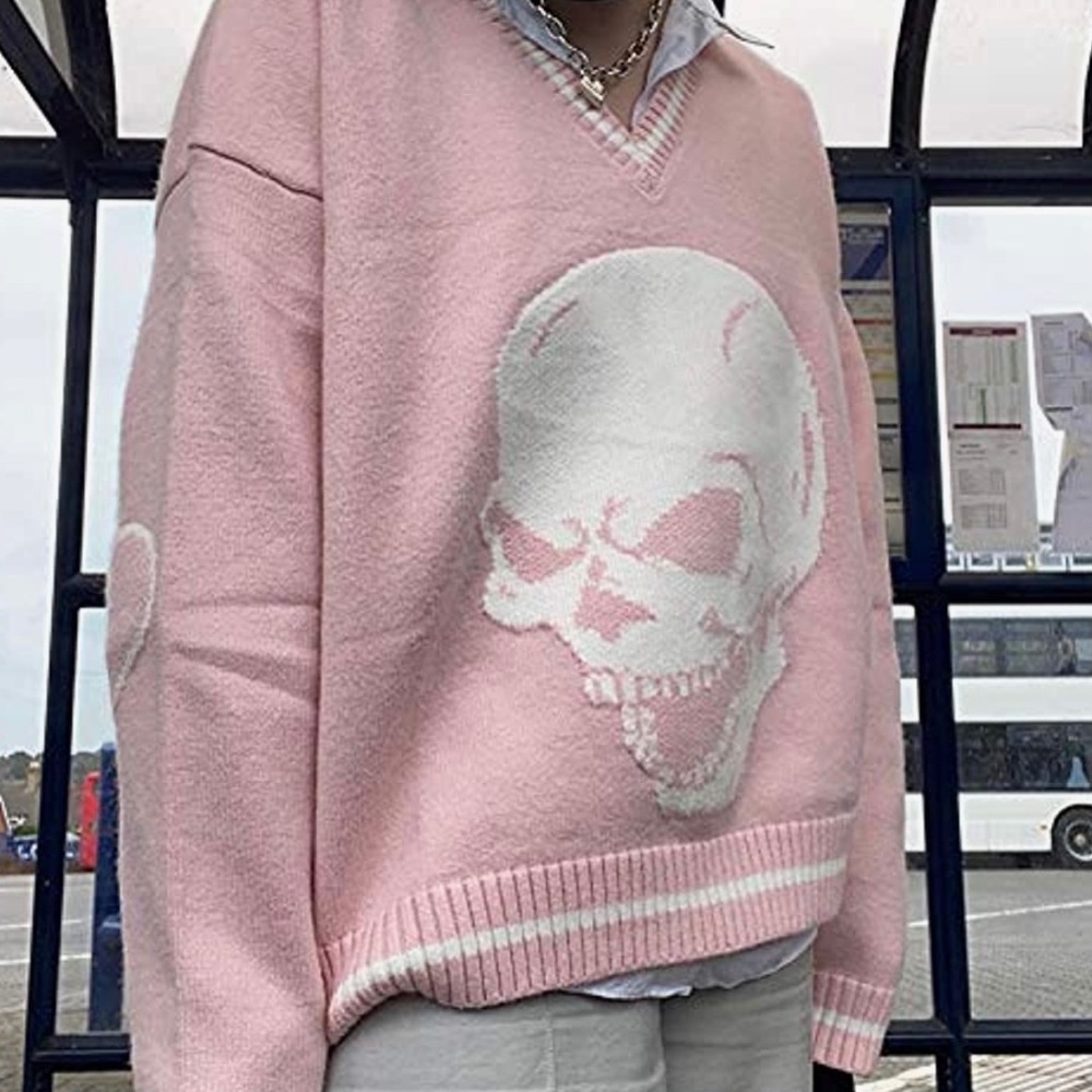 Skull pullover sweater
